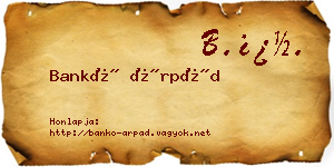 Bankó Árpád névjegykártya